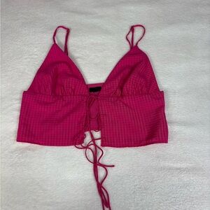 NBD Fuchsia Lace-Up Bralette
